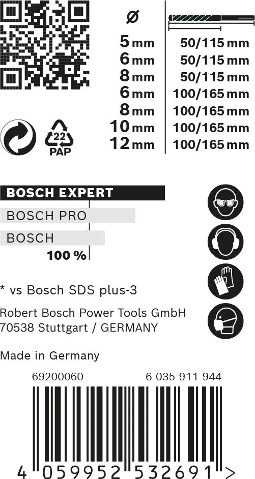 Bosch 2608900195 EXPERT 7-delige Set SDS Plus-7X 5/6/8x115, 6/8/10/12x165mm In ProBox 3 Bosch 2608900195 EXPERT 7-delige Set SDS Plus-7X 5/6/8x115, 6/8/10/12x165mm In ProBox - Afbeelding 3