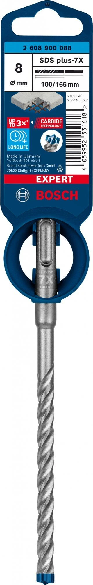 Bosch 2608900088 EXPERT Hamerboor SDS Plus-7X 8x100x165mm 2 Bosch 2608900088 EXPERT Hamerboor SDS Plus-7X 8x100x165mm - Afbeelding 2