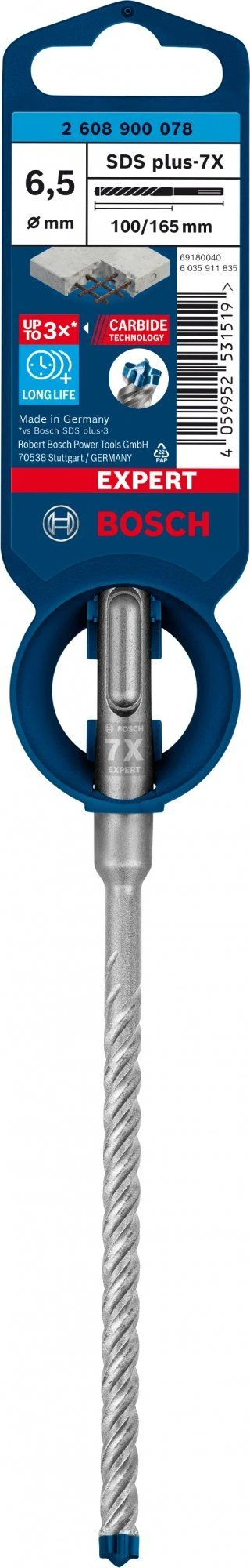 Bosch 2608900078 EXPERT Hamerboor SDS Plus-7X - 6,5x100x165mm 2 Bosch 2608900078 EXPERT Hamerboor SDS Plus-7X - 6,5x100x165mm - Afbeelding 2