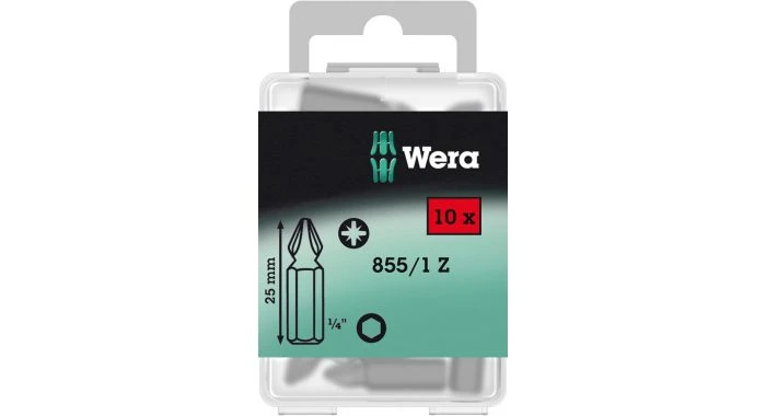 Wera 5072405001 1/4" Pozidrive Bit - PZ3 X 25mm 1 Wera 5072405001 1/4" Pozidrive Bit - PZ3 X 25mm