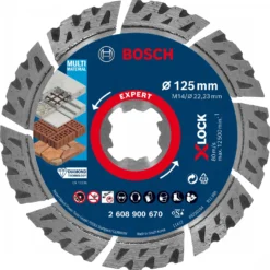 Bosch 2608900670 EXPERT X-LOCK Diamantschijf Multi Material 125 X 22,23 X 2,4 X 12 Mm