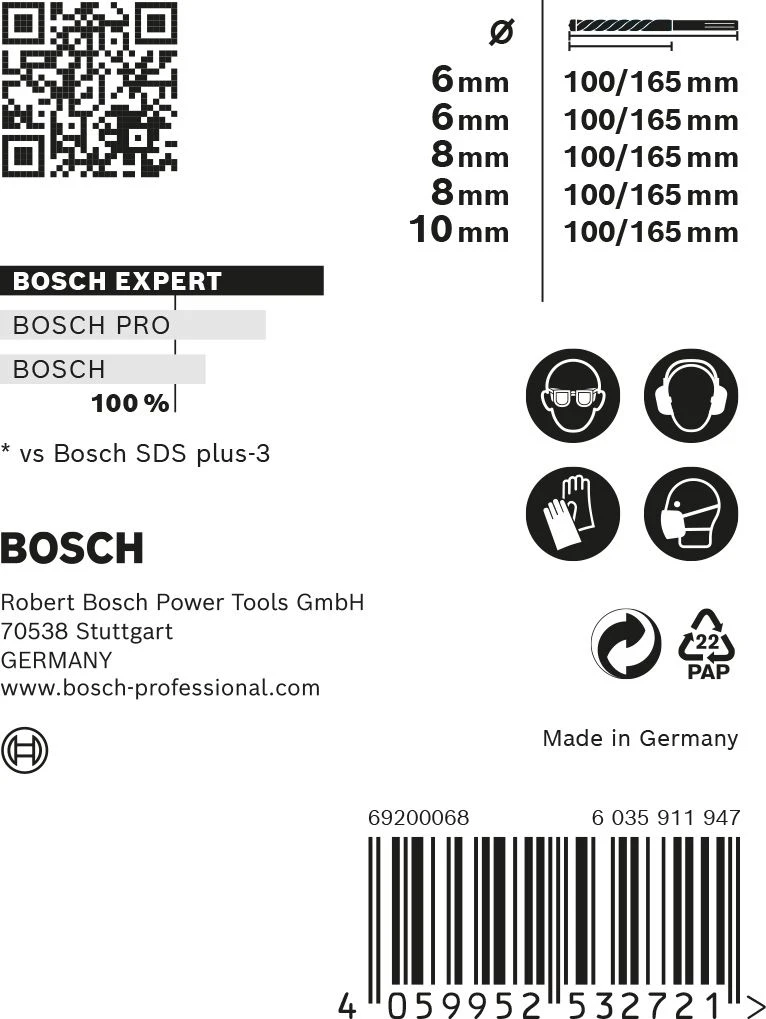 Bosch 2608900198 EXPERT 5-delige SDS Plus-7X Borenset In Cassette - 6/8/10mm 3 Bosch 2608900198 EXPERT 5-delige SDS Plus-7X Borenset In Cassette - 6/8/10mm - Afbeelding 3