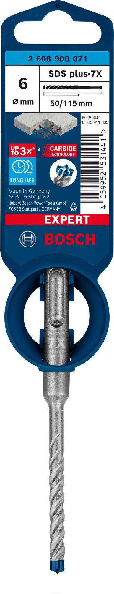 Bosch 2608900071 EXPERT Hamerboor SDS Plus-7X 6x50x115mm 2 Bosch 2608900071 EXPERT Hamerboor SDS Plus-7X 6x50x115mm - Afbeelding 2