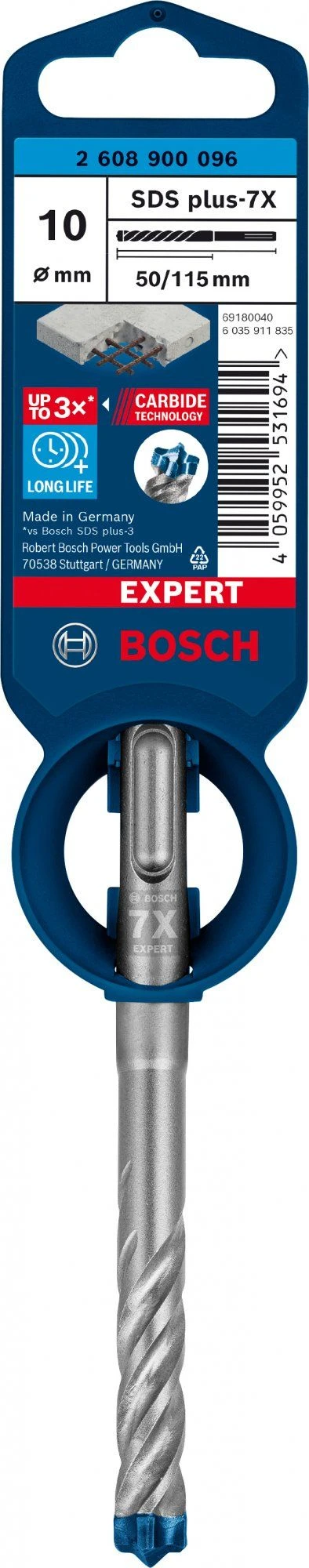 Bosch 2608900096 EXPERT Hamerboor SDS Plus-7X 10x50x115mm 2 Bosch 2608900096 EXPERT Hamerboor SDS Plus-7X 10x50x115mm - Afbeelding 2