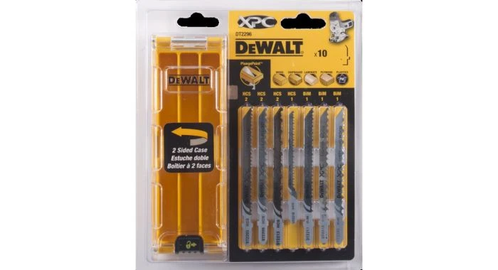 DeWalt DT2296 10 Delig Decoupeerzaagblad Set XPC In Cassette - Hout / Kunststof / Laminaat - DT2296-QZ 1 DeWalt DT2296 10 Delig Decoupeerzaagblad Set XPC In Cassette - Hout / Kunststof / Laminaat - DT2296-QZ