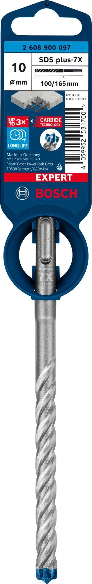 Bosch 2608900097 EXPERT Hamerboor SDS Plus-7X 10x100x165mm 2 Bosch 2608900097 EXPERT Hamerboor SDS Plus-7X 10x100x165mm - Afbeelding 2